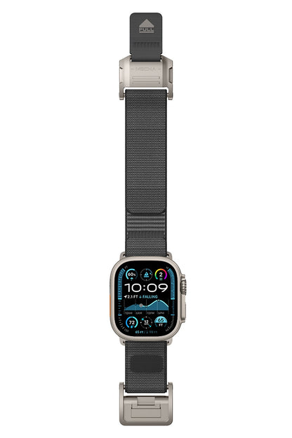 Mohseven Mecha Apple Watch Ultra Uyumlu Hasır Kordon Titanyum Gri