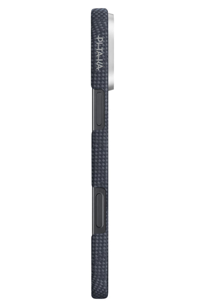Monogram iPhone 16 Pro MagSafe Uyumlu Aramid Fiber Kılıf Mavi Siyah