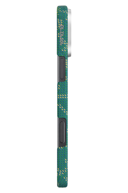 Pitaka Monogram iPhone 16 Pro MagSafe Uyumlu Aramid Fiber Kılıf Yeşil