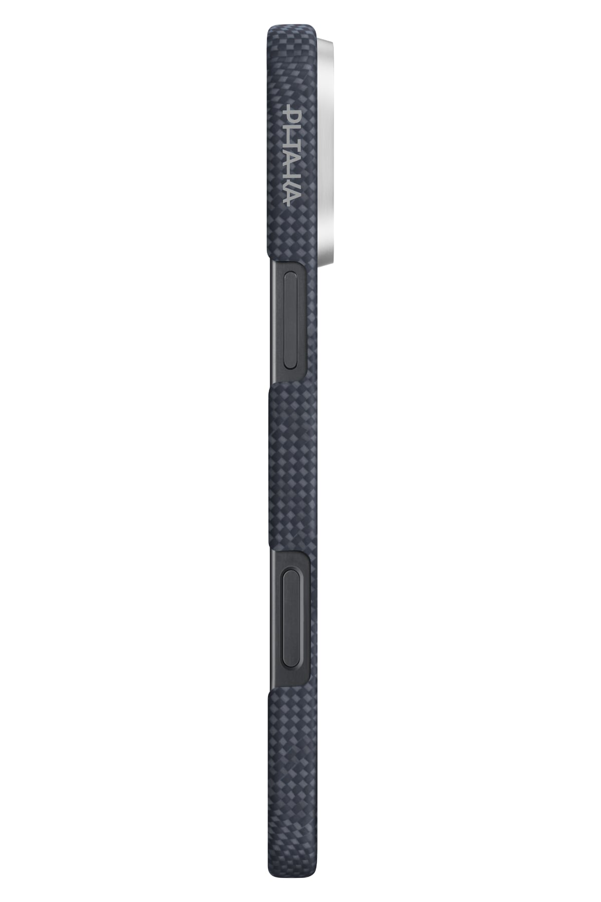 Monogram iPhone 16 Pro Max MagSafe Uyumlu Aramid Fiber Kılıf Mavi Siyah