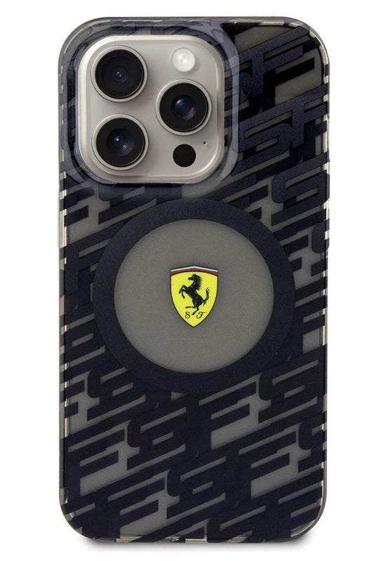 Ferrari iPhone 15 Pro Magsafe Uyumlu Multi SF Silikon Kılıf Siyah