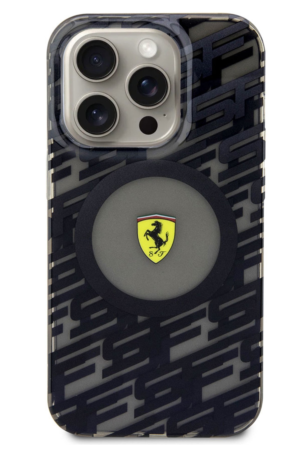 Ferrari iPhone 15 Pro Max Magsafe Uyumlu Multi SF Silikon Kılıf Siyah