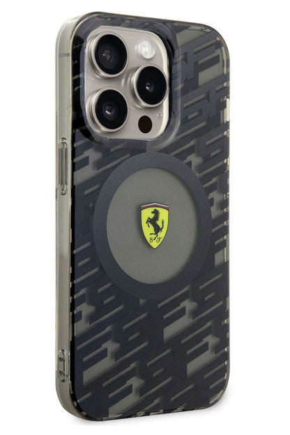 Ferrari iPhone 15 Pro Max Magsafe Uyumlu Multi SF Silikon Kılıf Siyah