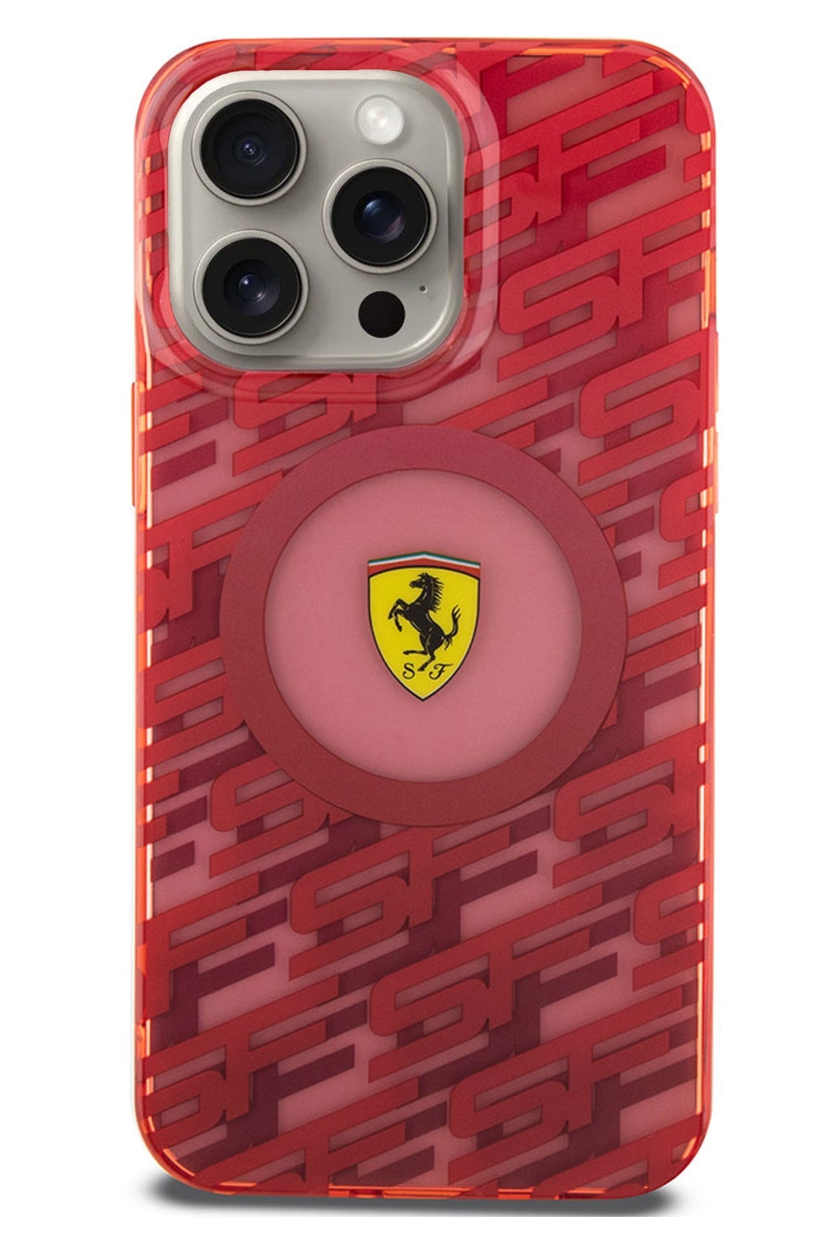Ferrari iPhone 15 Pro Max Magsafe Uyumlu Multi SF Silikon Kılıf Kırmızı