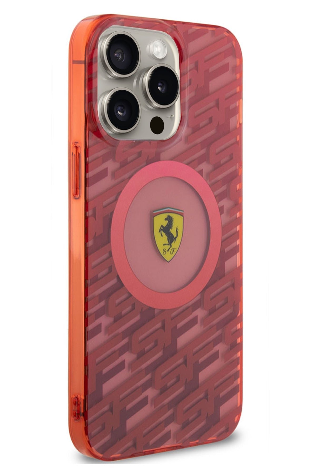 Ferrari iPhone 15 Pro Max Magsafe Uyumlu Multi SF Silikon Kılıf Kırmızı