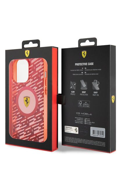 Ferrari iPhone 15 Pro Max Magsafe Uyumlu Multi SF Silikon Kılıf Kırmızı