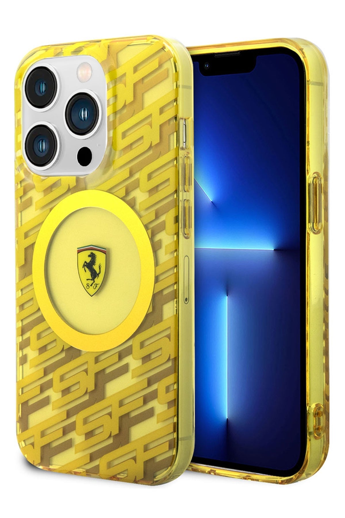 Ferrari iPhone 15 Pro Max Magsafe Uyumlu Multi SF Silikon Kılıf Sarı