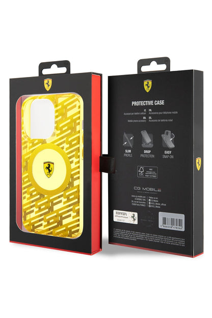 Ferrari iPhone 15 Pro Max Magsafe Uyumlu Multi SF Silikon Kılıf Sarı
