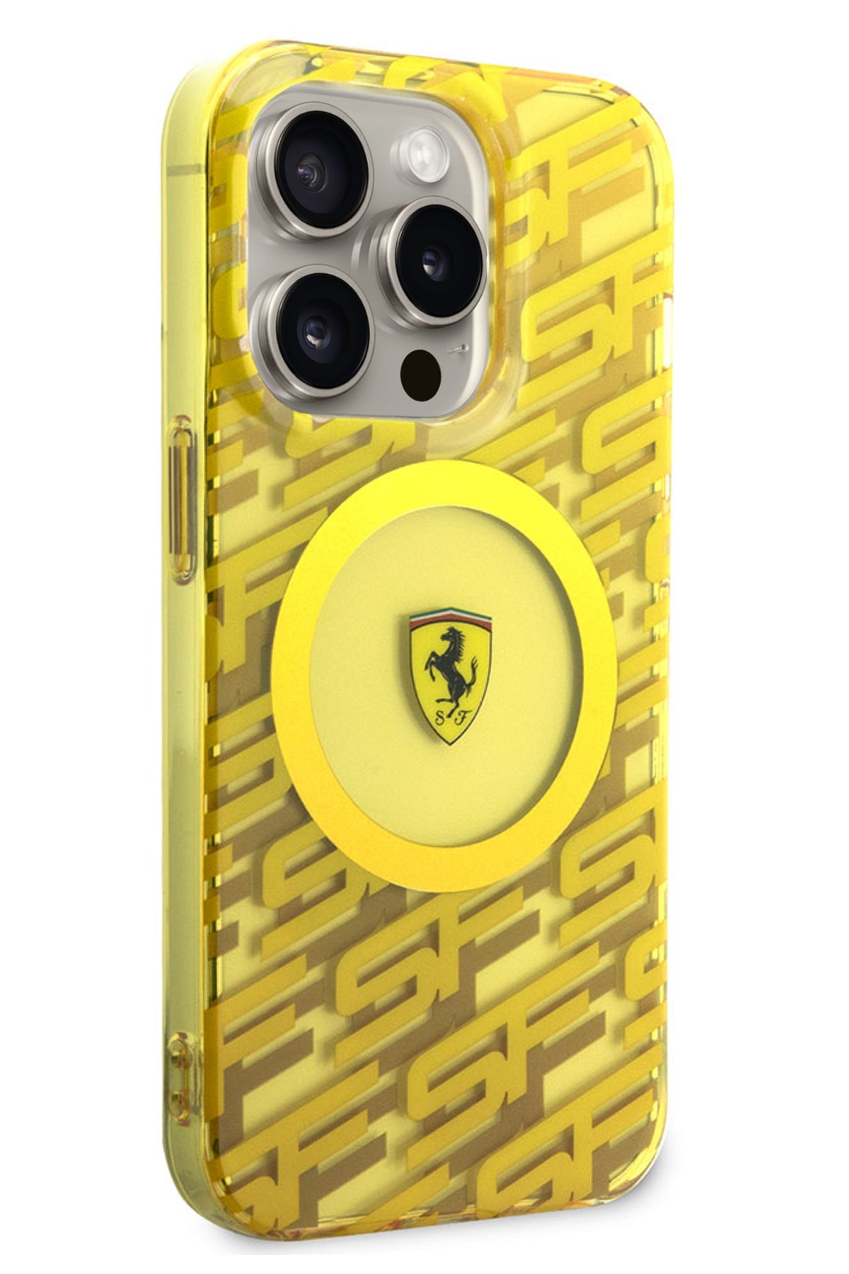 Ferrari iPhone 15 Pro Magsafe Uyumlu Multi SF Silikon Kılıf Sarı