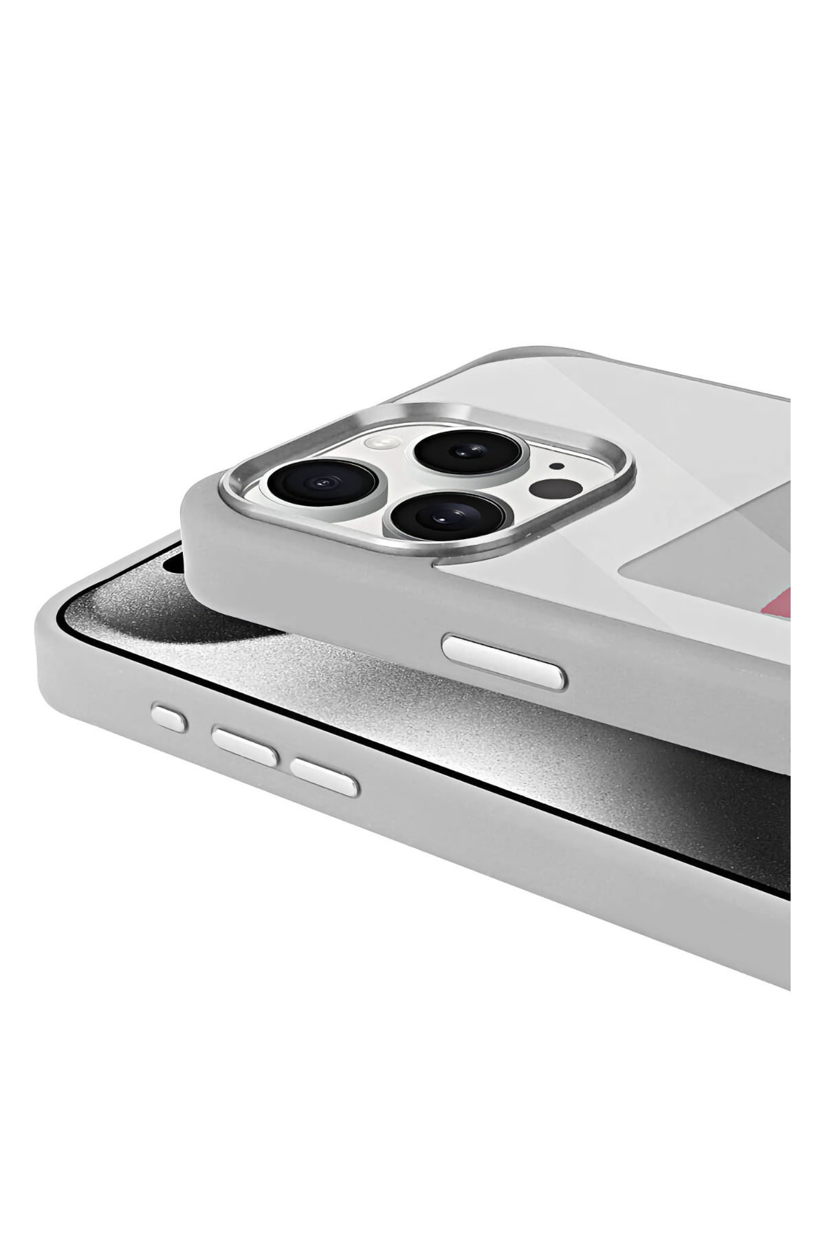 Apple iPhone 14 Pro uyumlu Nfc Resim Yansıtmalı Kılıf Gri