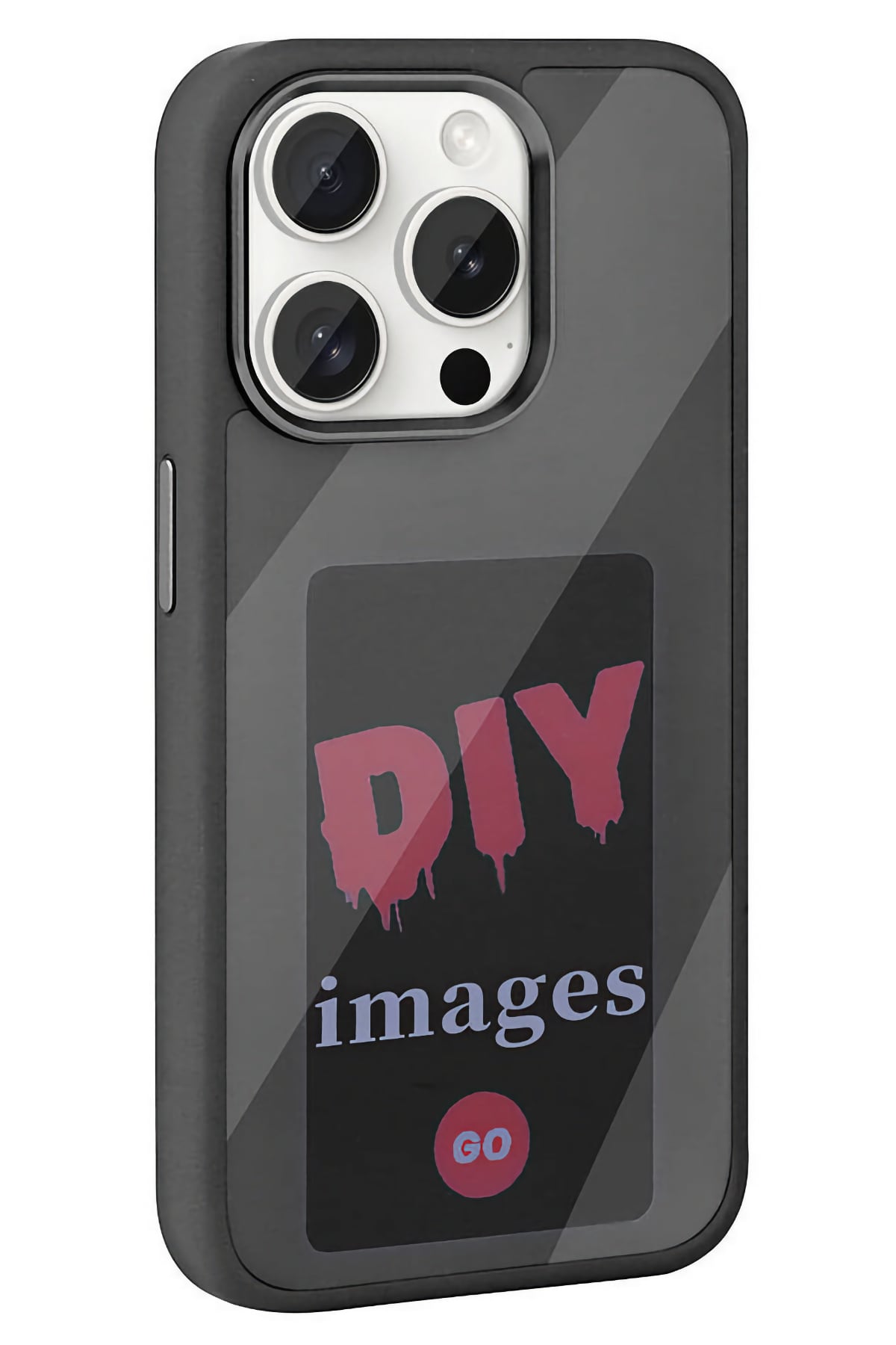 Apple iPhone 14 Pro Max uyumlu Nfc Resim Yansıtmalı Kılıf Siyah