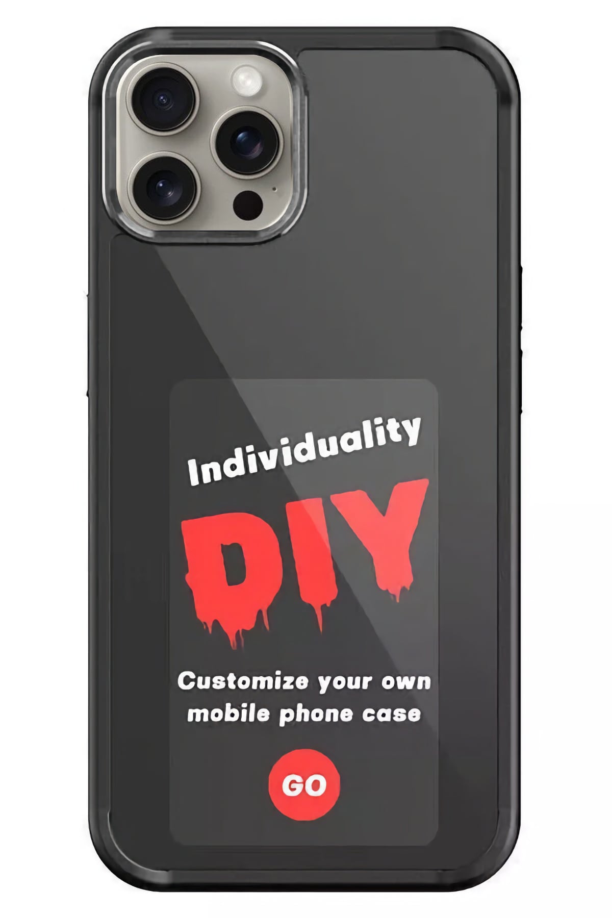 Apple iPhone 15 Pro Max uyumlu Nfc Resim Yansıtmalı Kılıf Siyah