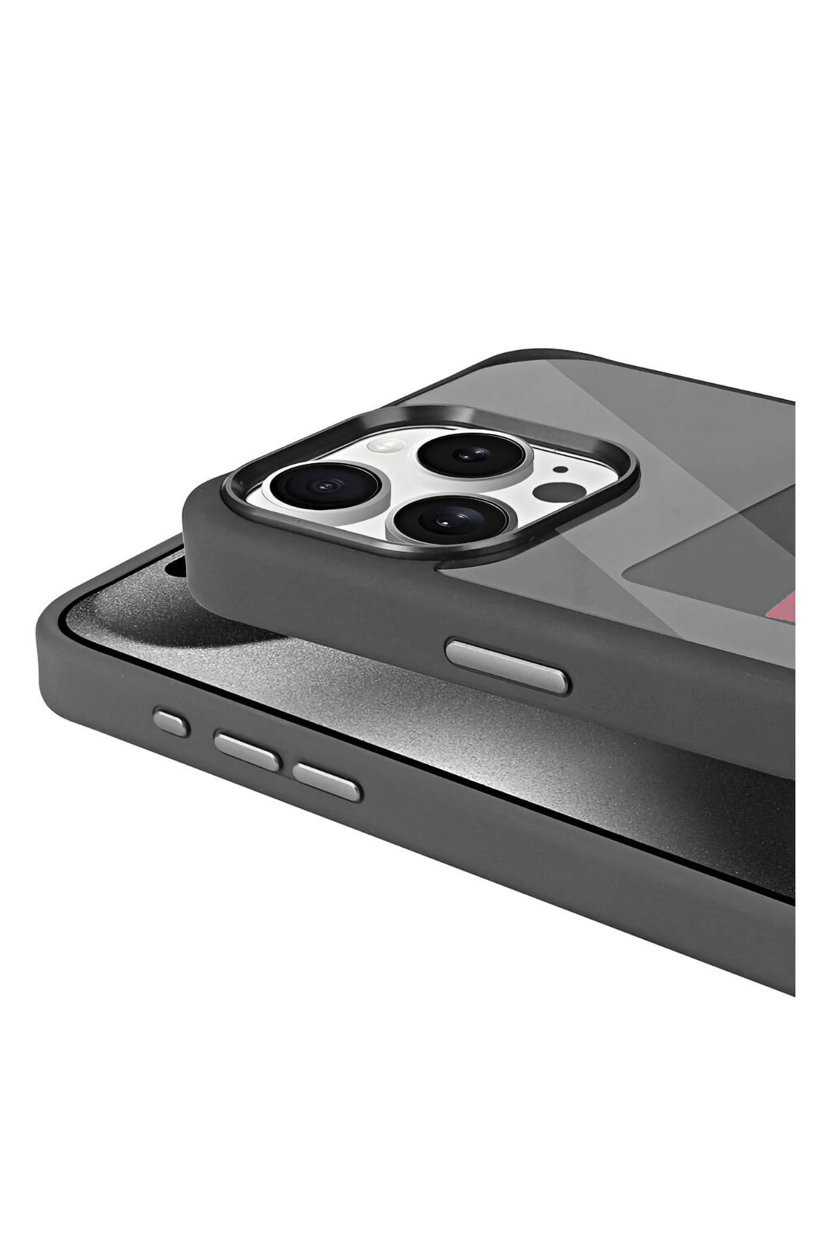 Apple iPhone 15 Pro Max uyumlu Nfc Resim Yansıtmalı Kılıf Siyah