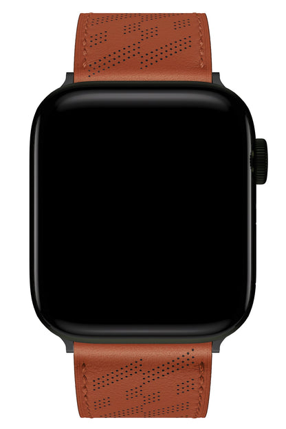 Apple Watch Uyumlu Multi Hole Deri Kordon Ocre
