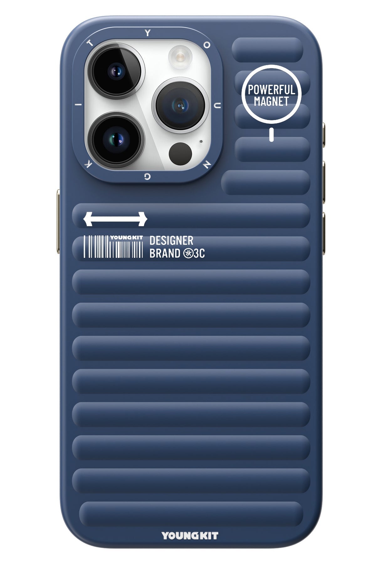 Youngkit Original iPhone 15 Pro Uyumlu Mavi Kılıf