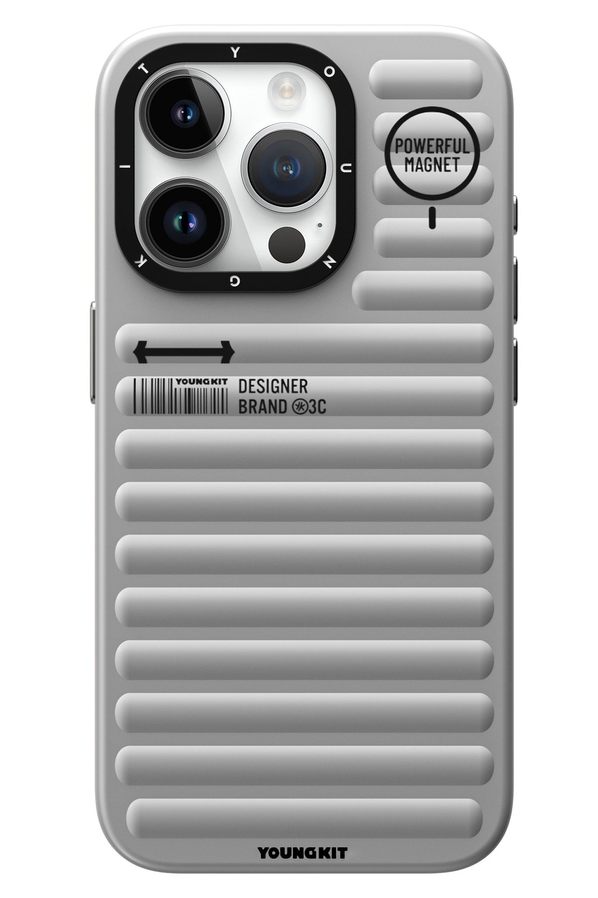 Youngkit Original iPhone 15 Pro Uyumlu Gri Kılıf
