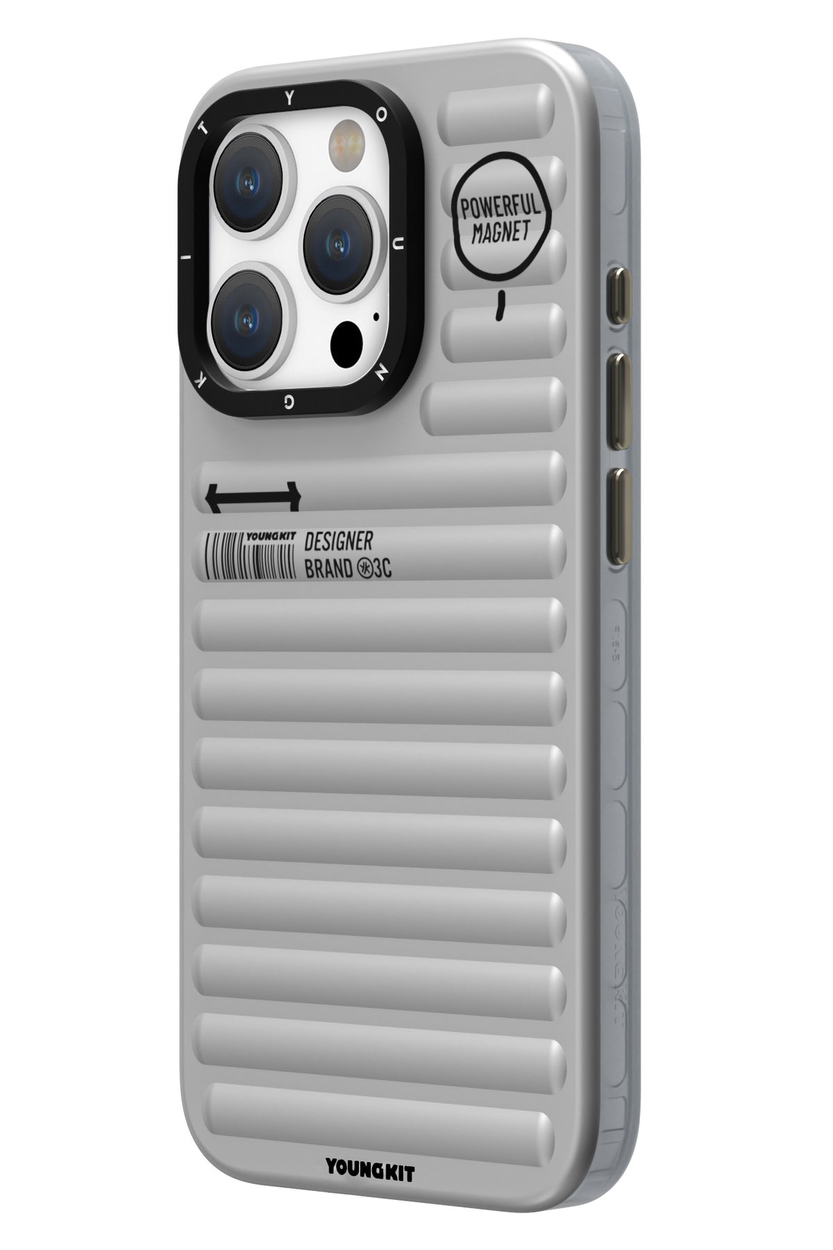 Youngkit Original iPhone 15 Pro Uyumlu Gri Kılıf