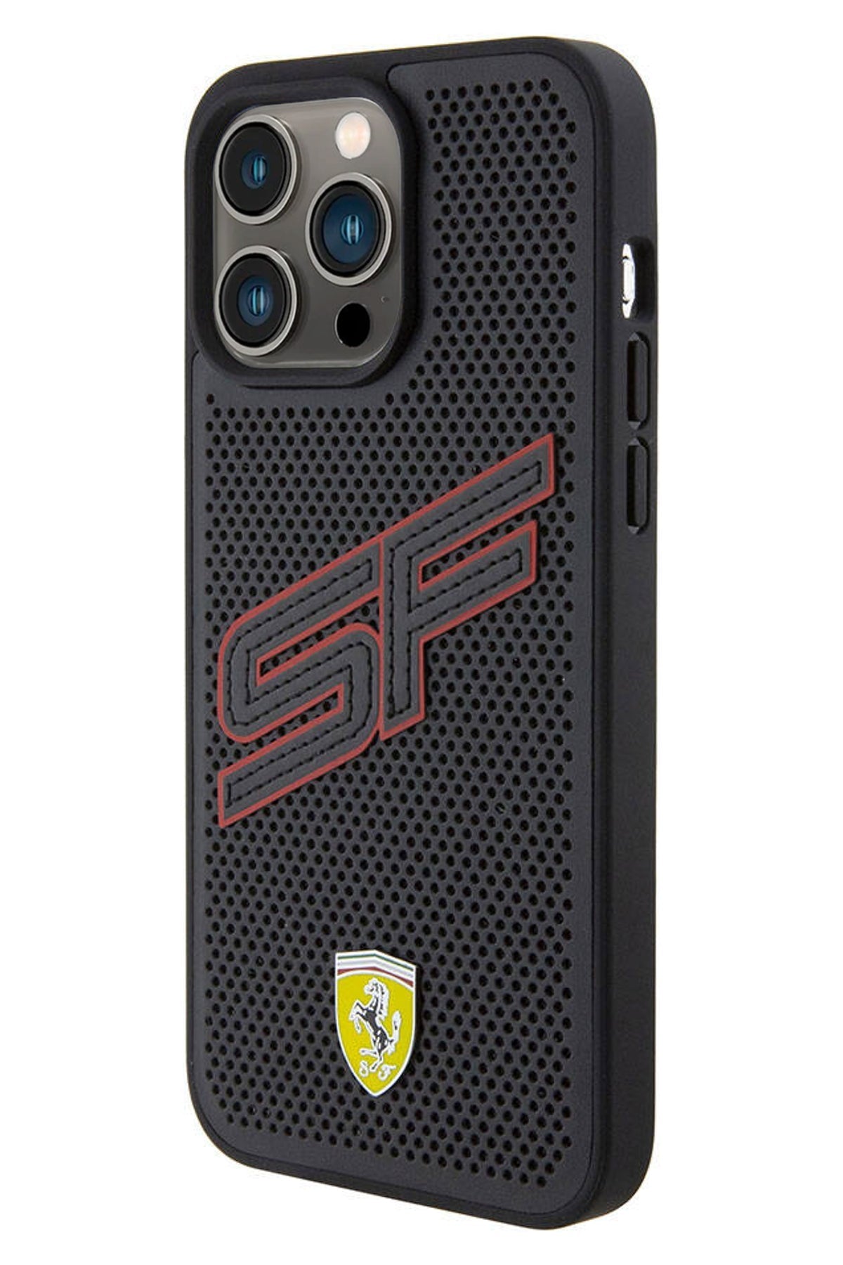 Ferrari iPhone 15 Pro Max Uyumlu PU Deri SF Kılıf Siyah