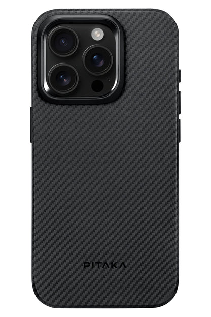 Pitaka Classic Military-Grade iPhone 15 Pro Max MagSafe Uyumlu 600D Aramid Fiber Kılıf Siyah