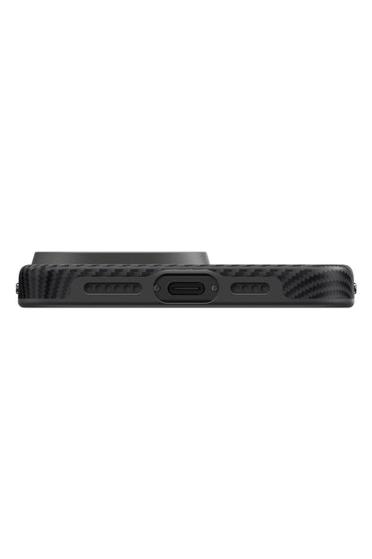 Classic Military-Grade iPhone 16 Pro MagSafe Uyumlu Aramid Fiber Kılıf Siyah