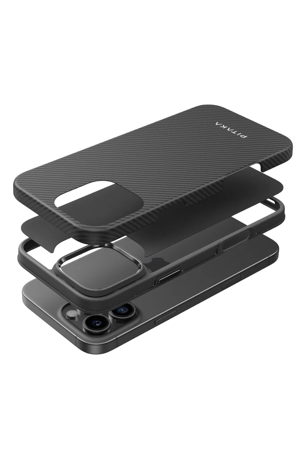 Classic Military-Grade iPhone 16 Pro Max MagSafe Uyumlu Aramid Fiber Kılıf Siyah