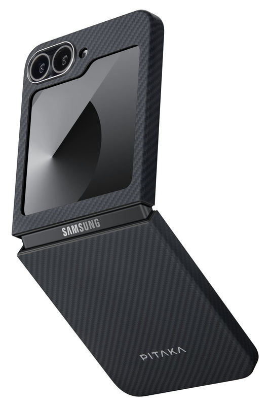 Classic Ultra Slim Galaxy Z Flip 6 MagSafe Uyumlu Aramid Fiber Kılıf Siyah
