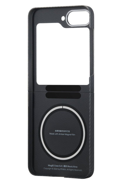 Classic Ultra Slim Galaxy Z Flip 6 MagSafe Uyumlu Aramid Fiber Kılıf Siyah
