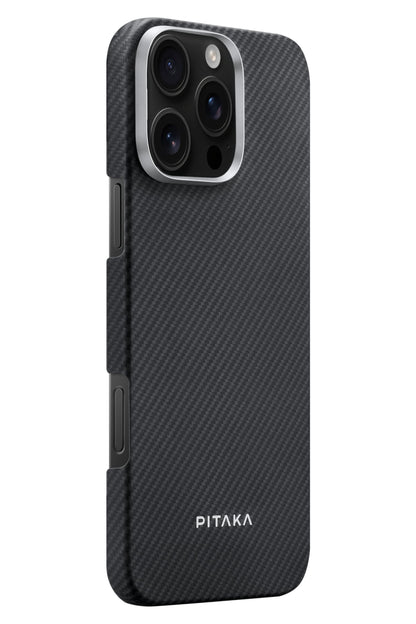 Pitaka Classic Ultra Slim iPhone 16 Pro MagSafe Uyumlu Aramid Fiber Kılıf Siyah
