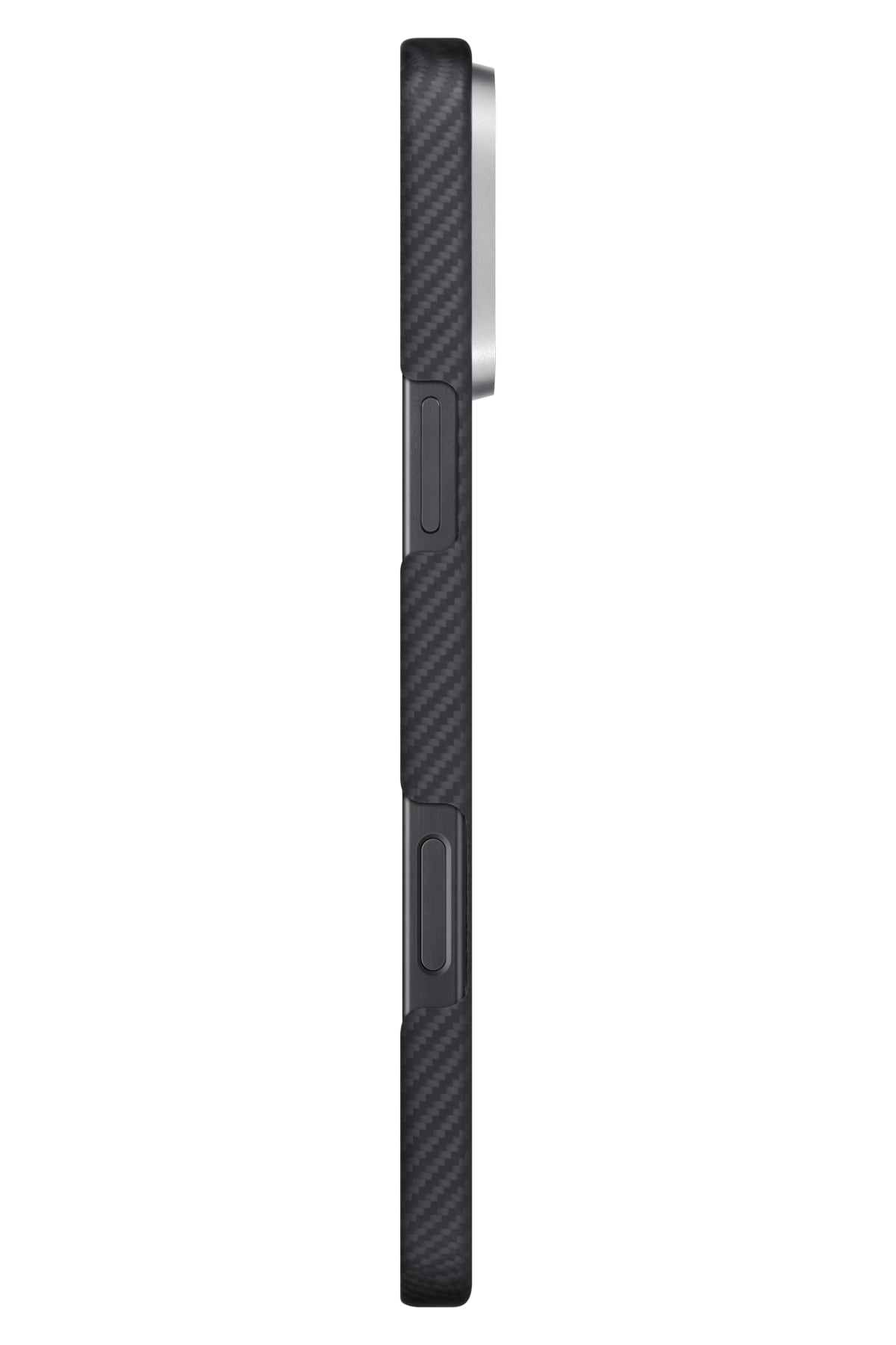 Classic Ultra Slim Yüzük Standlı iPhone 16 Pro Max MagSafe Uyumlu 600D Aramid Fiber Kılıf Siyah
