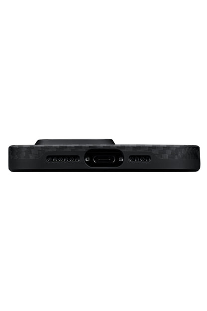 Military-Grade iPhone 15 Pro MagSafe Uyumlu 1500D Aramid Fiber Kılıf Siyah