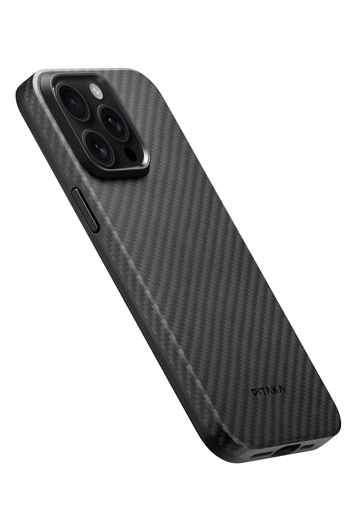 Pitaka Military-Grade iPhone 15 Pro Max MagSafe Uyumlu 1500D Aramid Fiber Kılıf Siyah