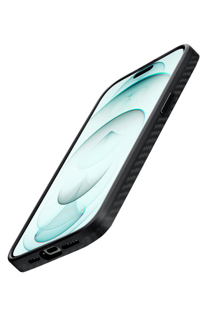 Military-Grade iPhone 15 Pro Max MagSafe Uyumlu 1500D Aramid Fiber Kılıf Siyah
