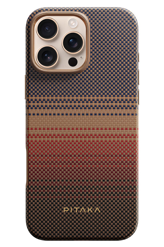 Pitaka Military-Grade iPhone 16 Pro MagSafe Uyumlu Aramid Fiber Kılıf Sunset
