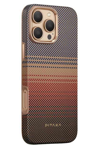 Pitaka Military-Grade iPhone 16 Pro MagSafe Uyumlu Aramid Fiber Kılıf Sunset