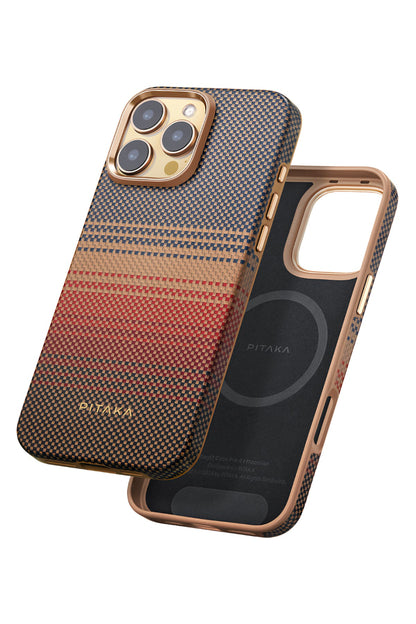 Military-Grade iPhone 16 Pro MagSafe Uyumlu Aramid Fiber Kılıf Sunset