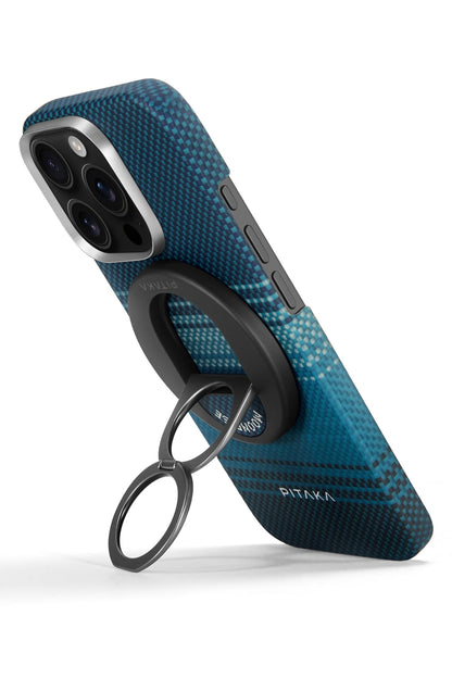 Tactile Woven Yüzük Standlı iPhone 16 Pro MagSafe Uyumlu Aramid Fiber Kılıf Moonrise