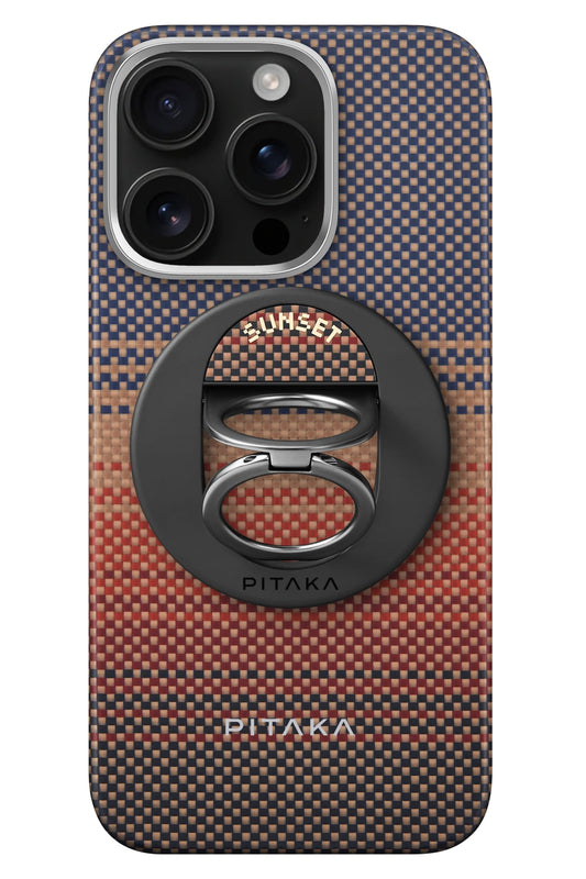 Pitaka Tactile Woven Yüzük Standlı iPhone 16 Pro MagSafe Uyumlu Aramid Fiber Kılıf Sunset