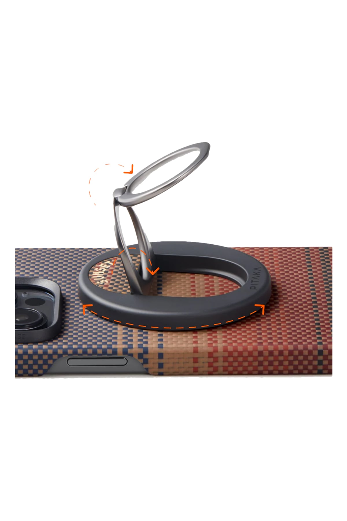 Tactile Woven Yüzük Standlı iPhone 16 Pro Max MagSafe Uyumlu Aramid Fiber Kılıf Sunset
