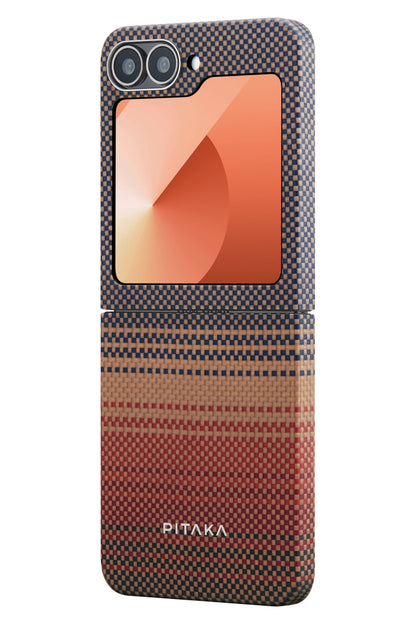 Tactile Woven Galaxy Z Flip 6 MagSafe Uyumlu Aramid Fiber Kılıf Sunset
