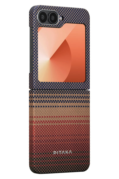 Pitaka Tactile Woven Galaxy Z Flip 6 MagSafe Uyumlu Aramid Fiber Kılıf Sunset