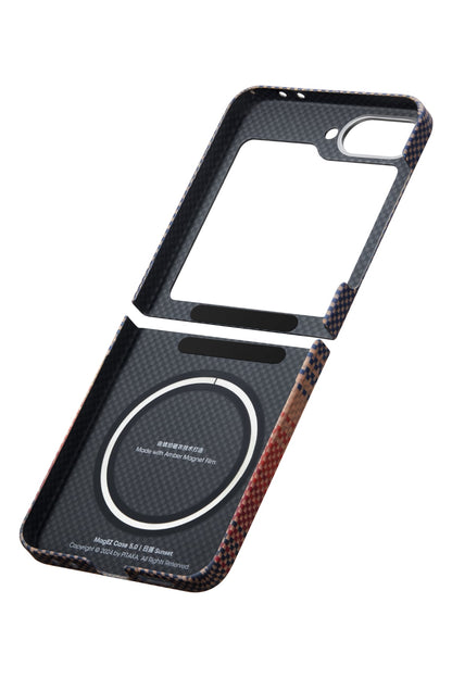 Tactile Woven Galaxy Z Flip 6 MagSafe Uyumlu Aramid Fiber Kılıf Sunset