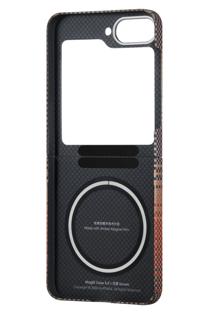 Tactile Woven Galaxy Z Flip 6 MagSafe Uyumlu Aramid Fiber Kılıf Sunset