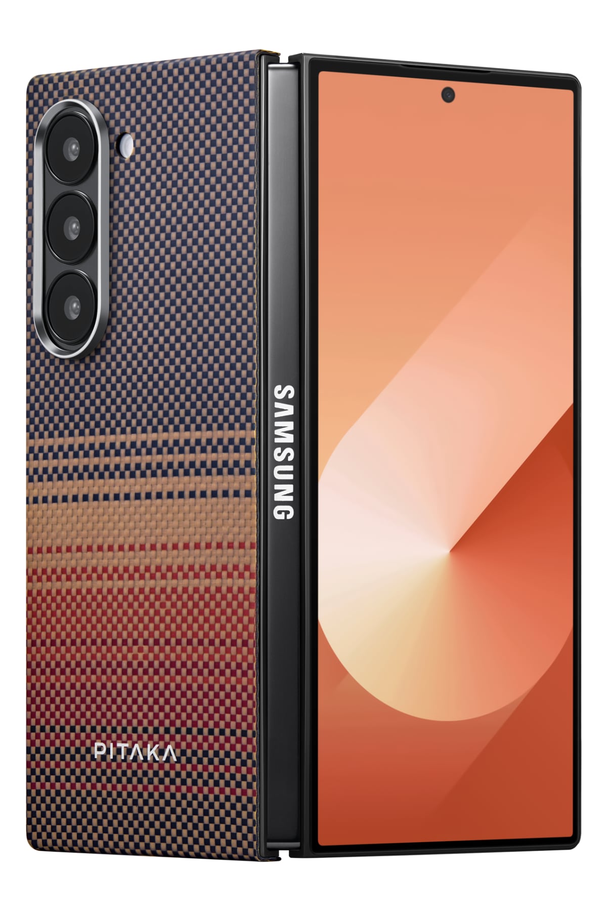 Pitaka Tactile Woven Galaxy Z Fold 6 MagSafe Uyumlu Aramid Fiber Kılıf Sunset