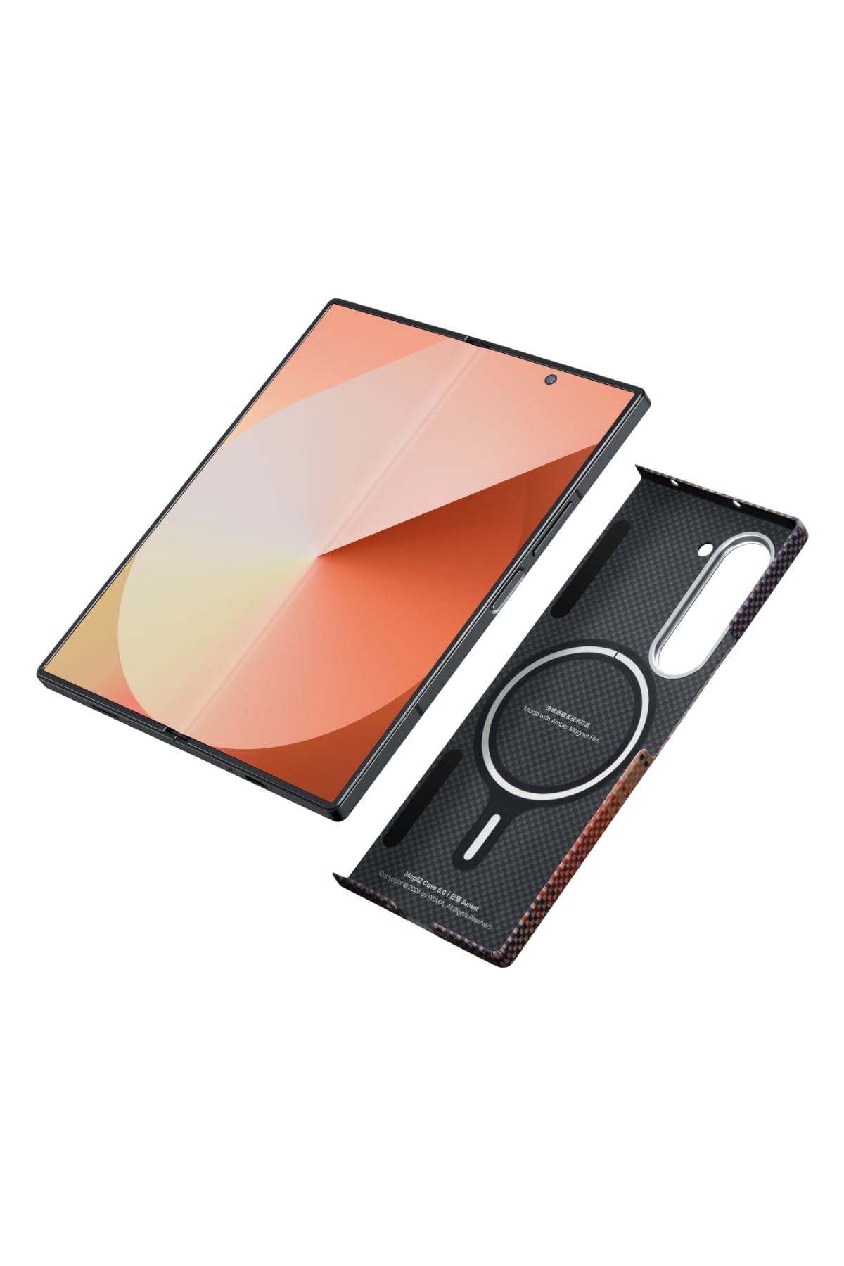 Tactile Woven Galaxy Z Fold 6 MagSafe Uyumlu Aramid Fiber Kılıf Sunset