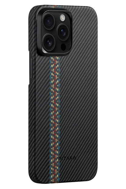 Pitaka Tactile Woven iPhone 15 Pro MagSafe Uyumlu 600D Aramid Fiber Kılıf Rhapsody