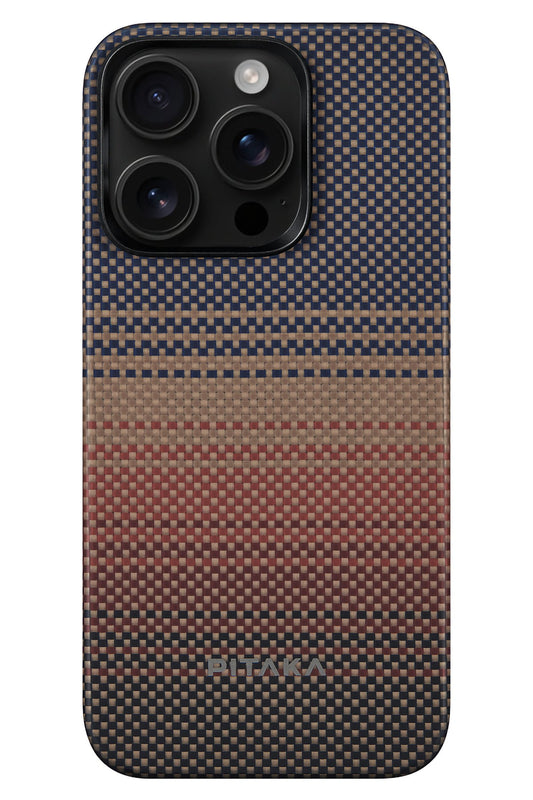 Pitaka Tactile Woven iPhone 15 Pro MagSafe Uyumlu Kılıf Sunset