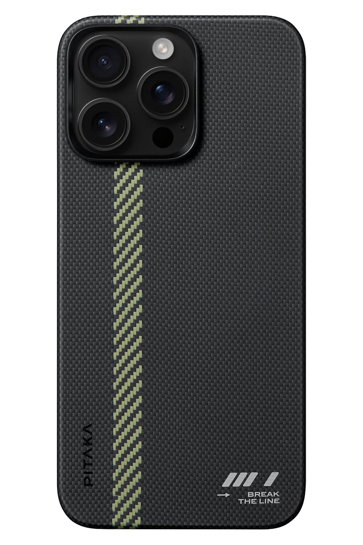 Tactile Woven iPhone 15 Pro Max MagSafe Uyumlu 600D Aramid Fiber Kılıf Brake The Line