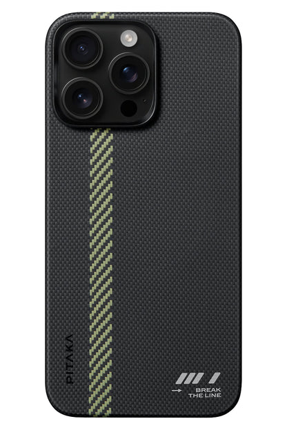Tactile Woven iPhone 15 Pro Max MagSafe Uyumlu 600D Aramid Fiber Kılıf Brake The Line