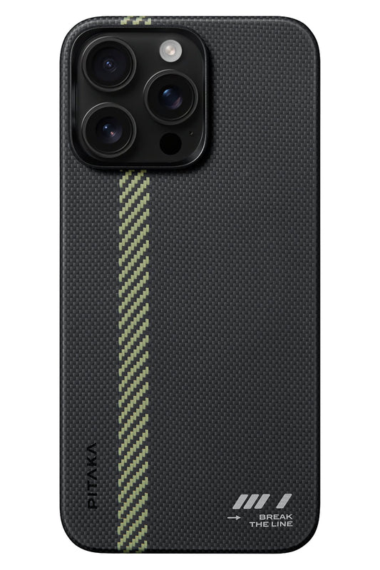 Pitaka Tactile Woven iPhone 15 Pro Max MagSafe Uyumlu 600D Aramid Fiber Kılıf Brake The Line