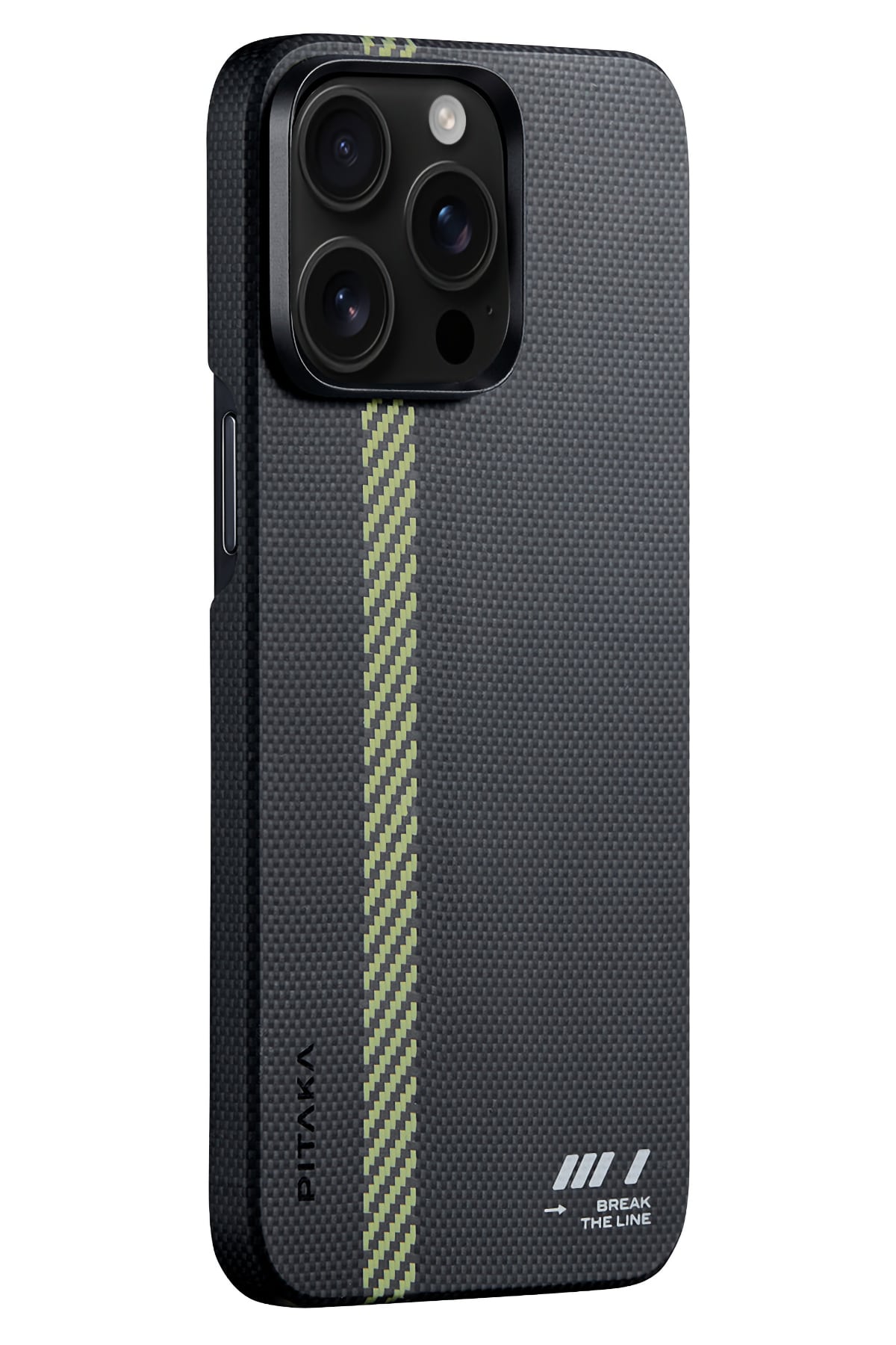 Tactile Woven iPhone 15 Pro Max MagSafe Uyumlu 600D Aramid Fiber Kılıf Brake The Line